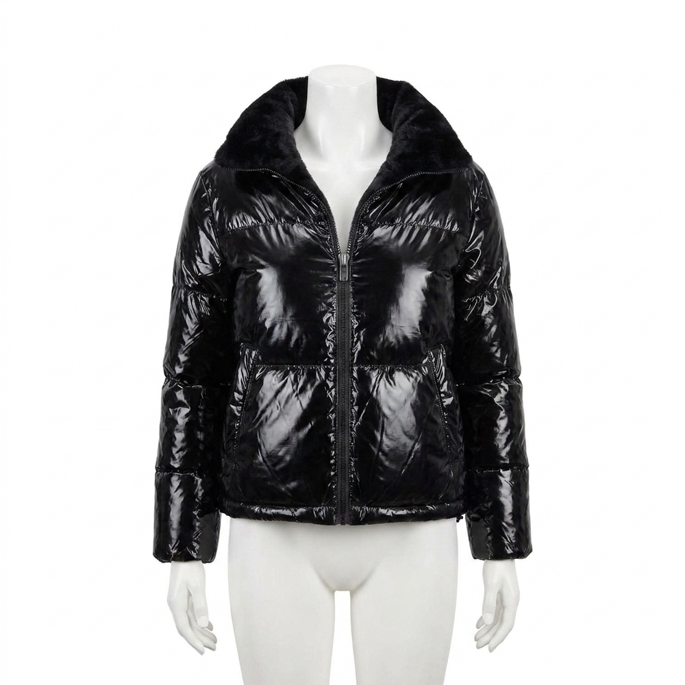 NEW RAMY BROOK beatrice reversible puffer coat in black / gold